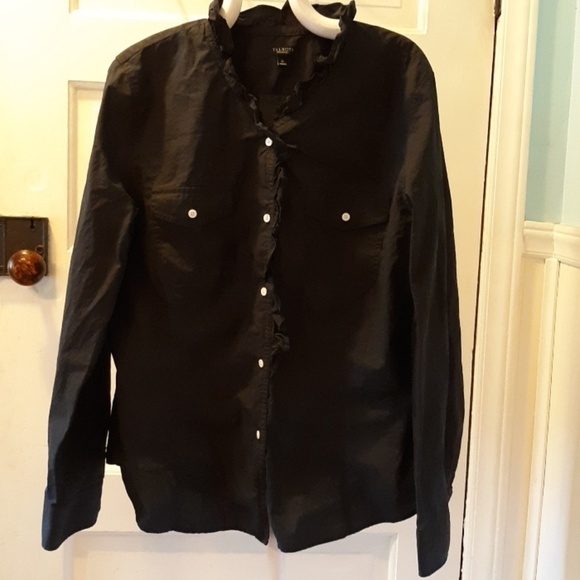 Talbots size 16 black button down casual - Picture 1 of 2
